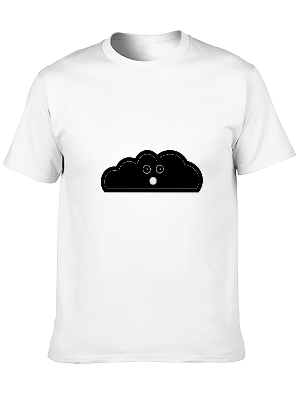 Funny Cloud Peeking T-Shirt - Black Cotton Tee