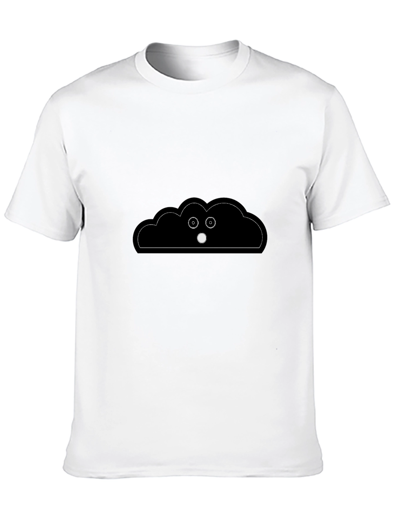Funny Cloud Peeking T-Shirt - Black Cotton Tee