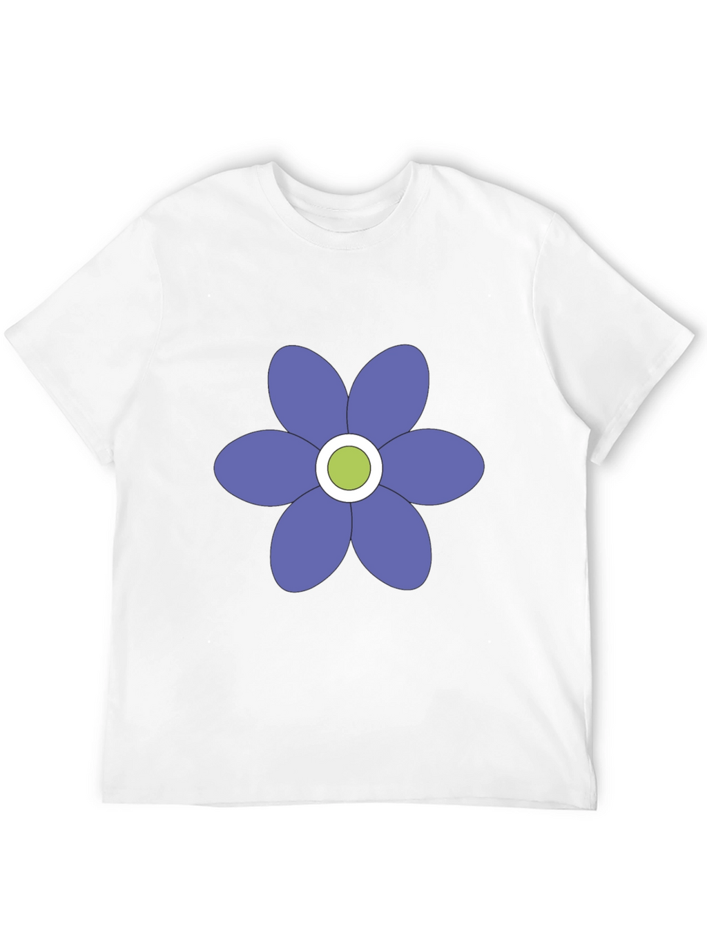 Black T-Shirt with Purple Flower Graphic