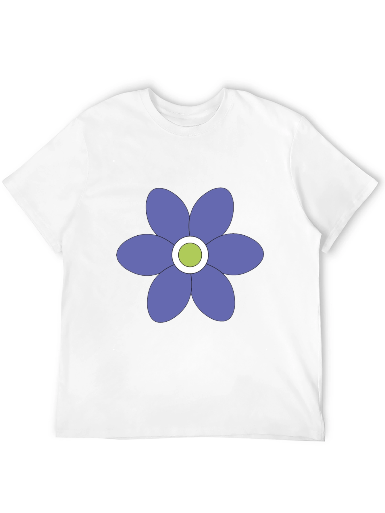 Black T-Shirt with Purple Flower Graphic