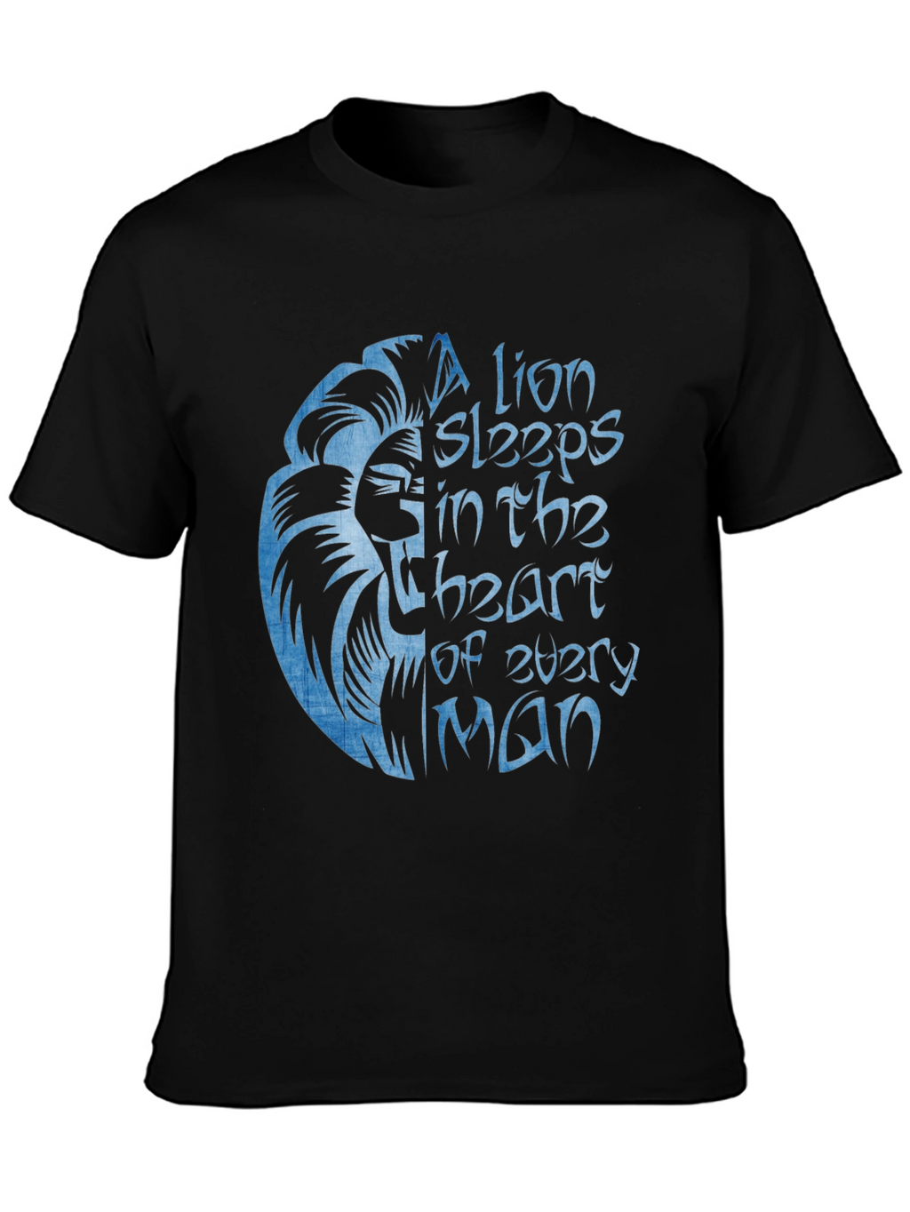 Lion Heart Graphic Black T-Shirt for Men