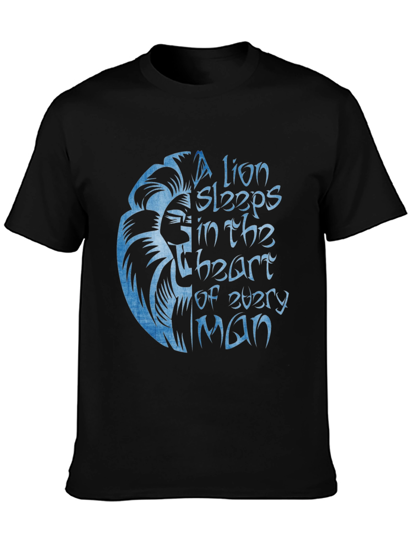 Lion Heart Graphic Black T-Shirt for Men