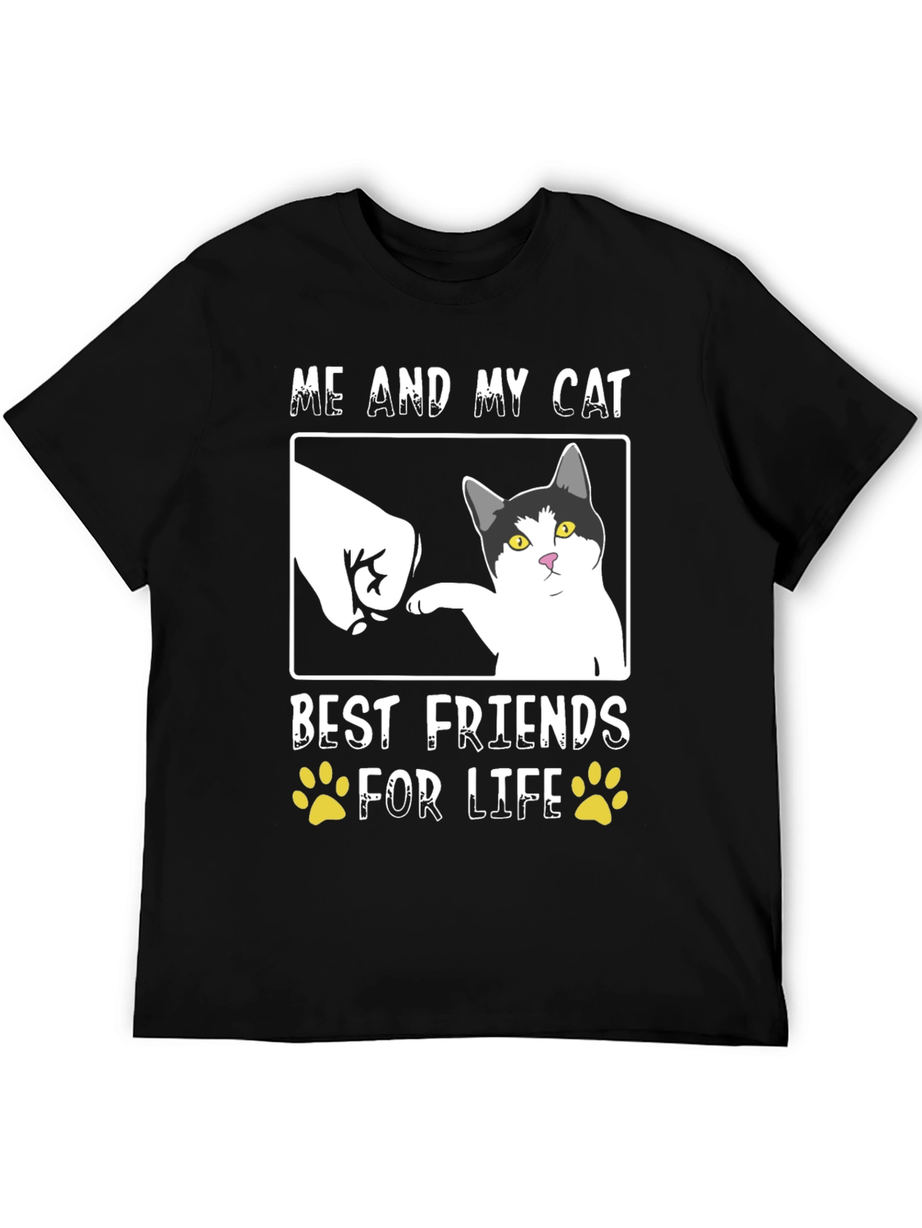 Me and My Cat Best Friends for Life Black T-Shirt