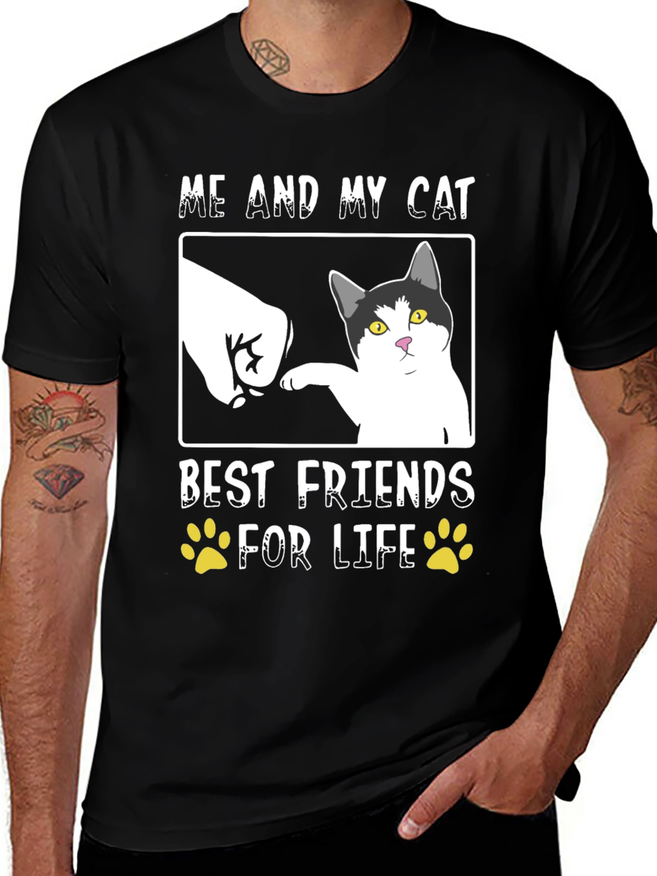 Me and My Cat Best Friends for Life Black T-Shirt