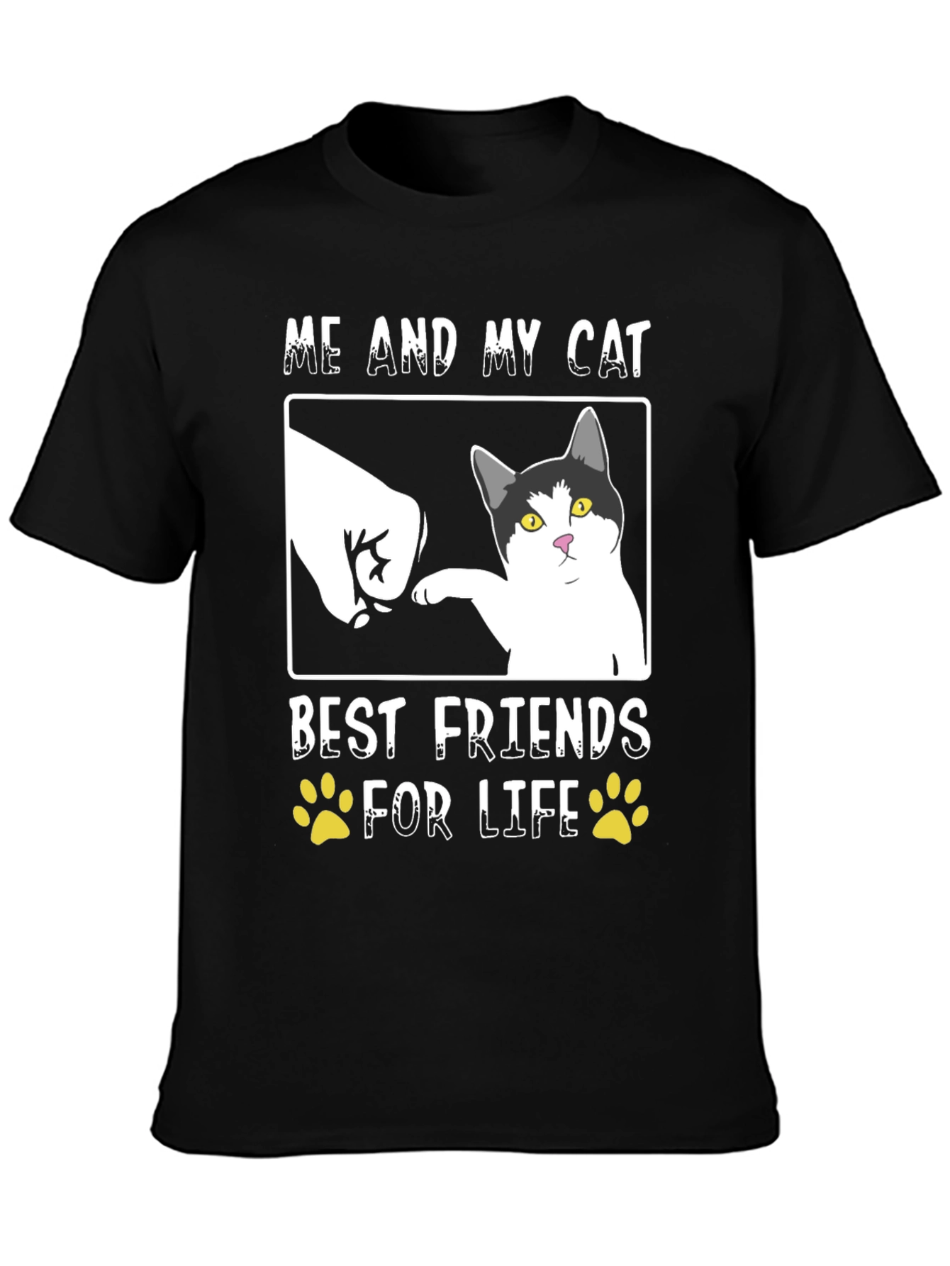 Me and My Cat Best Friends for Life Black T-Shirt