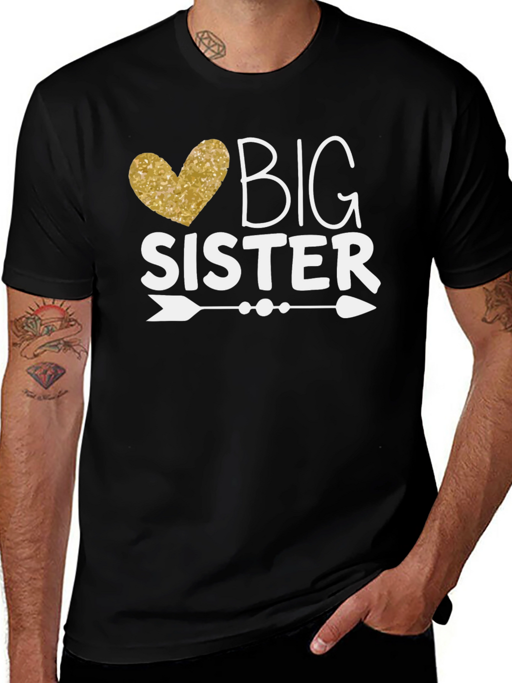 Big Sister T-Shirt - Heart Arrow Design