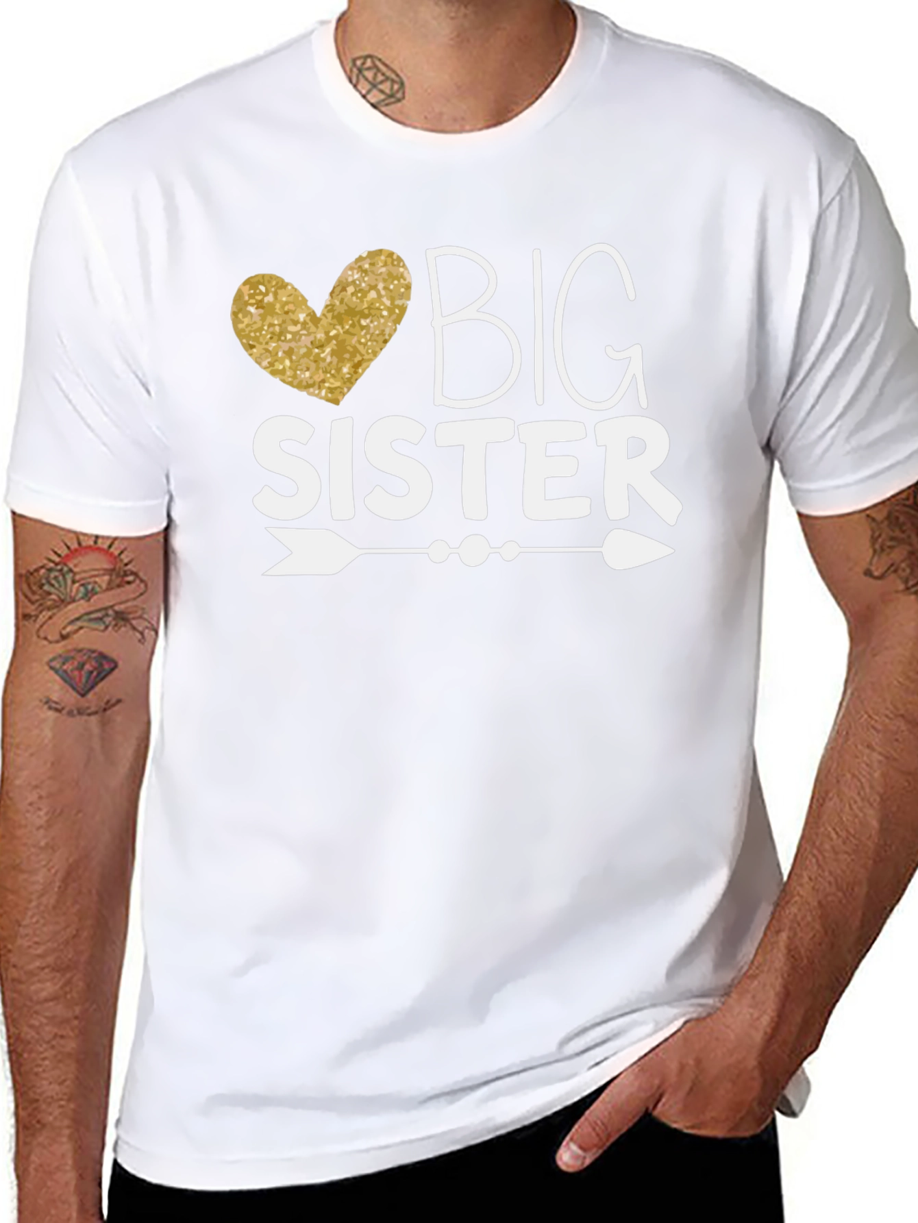 Big Sister T-Shirt - Heart Arrow Design