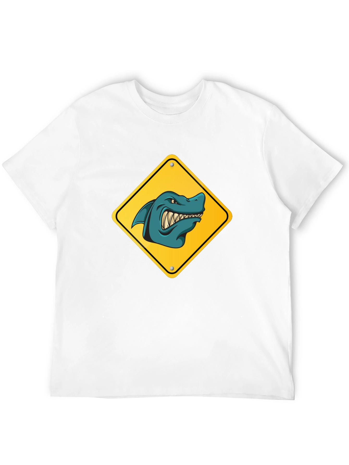 Shark Warning Sign Graphic Tee - Black