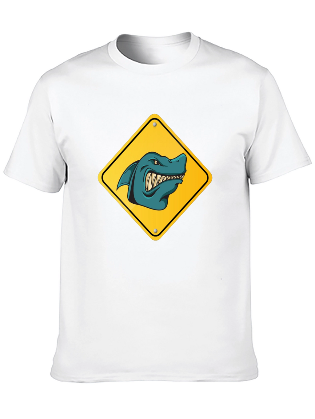 Shark Warning Sign Graphic Tee - Black
