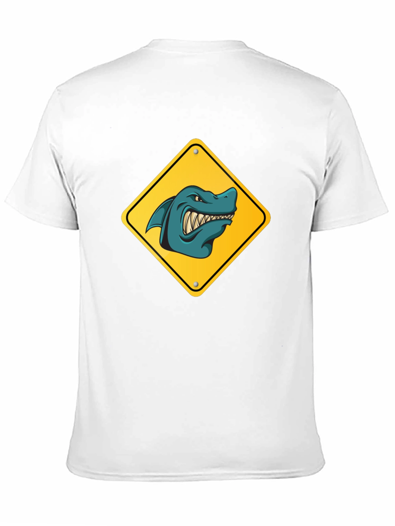 Shark Warning Sign Graphic Tee - Black