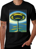 Futuristic Cityscape Graphic Tee - Sci-Fi Style