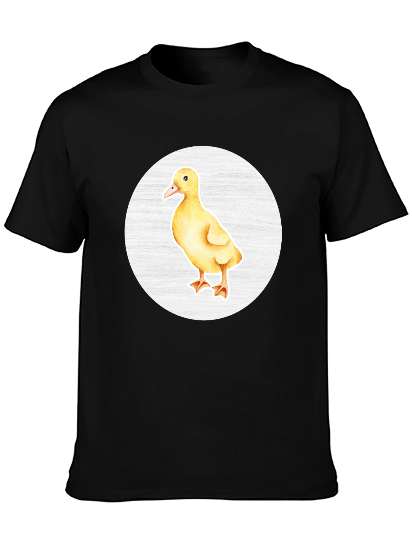 Cute Duckling Graphic Tee - Black Cotton T-Shirt