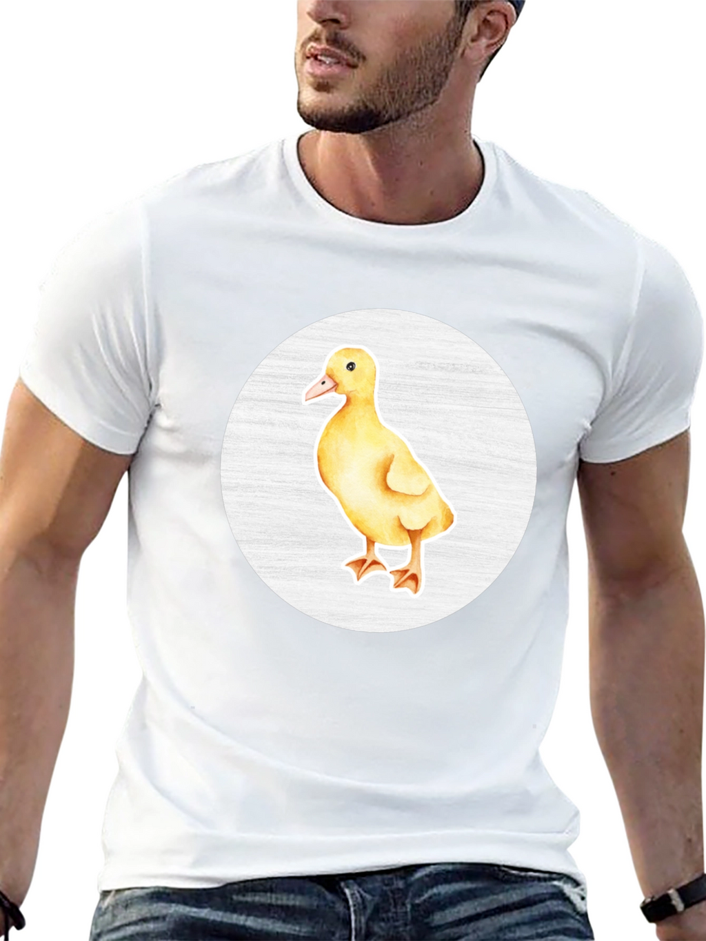 Cute Duckling Graphic Tee - Black Cotton T-Shirt