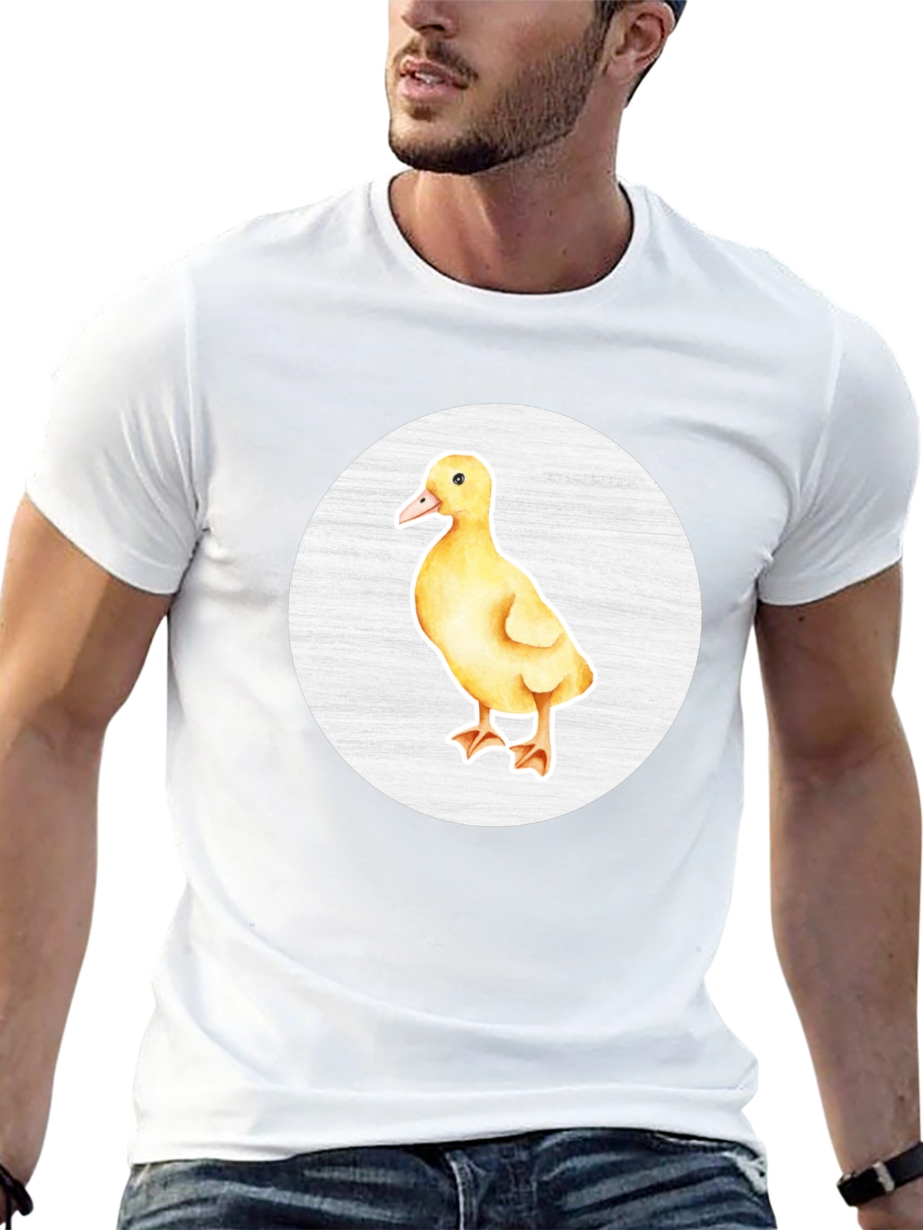 Cute Duckling Graphic Tee - Black Cotton T-Shirt