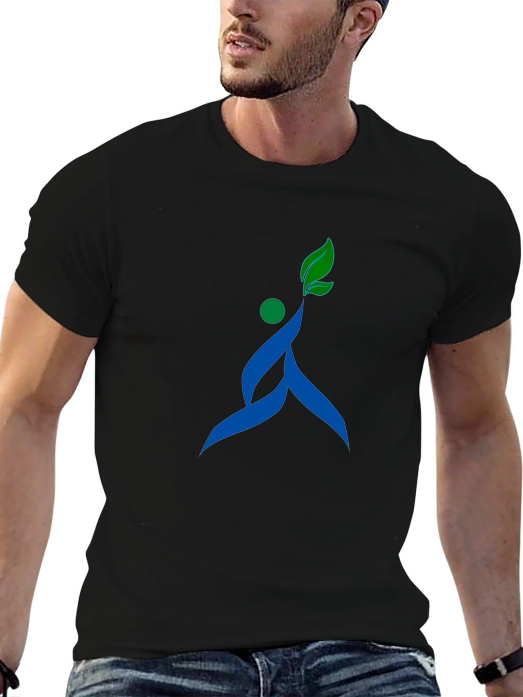 Stylish Black T-Shirt with Unique Nature-Inspired Graphic