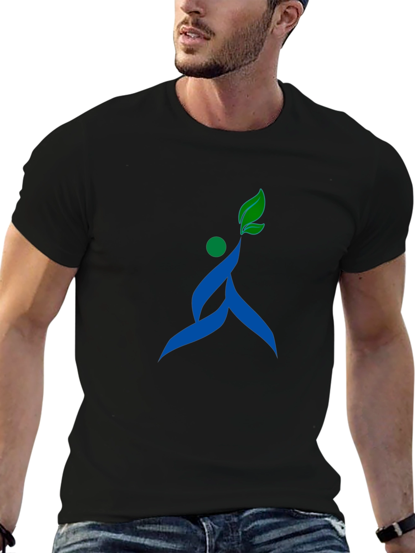 Stylish Black T-Shirt with Unique Nature-Inspired Graphic