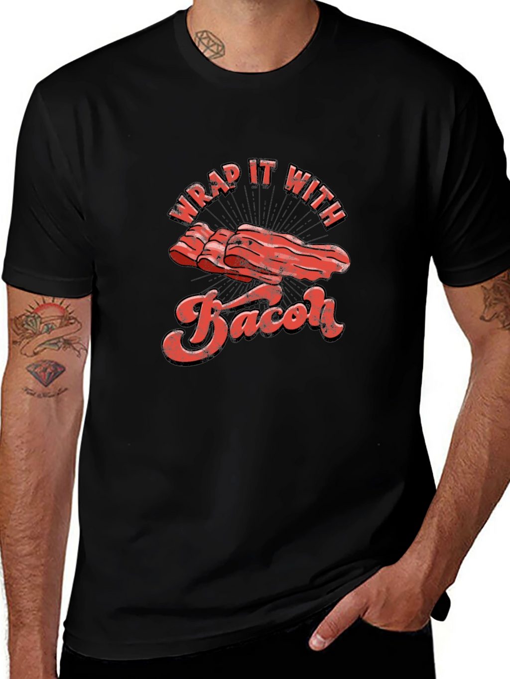 Wrap It With Bacon Graphic T-Shirt