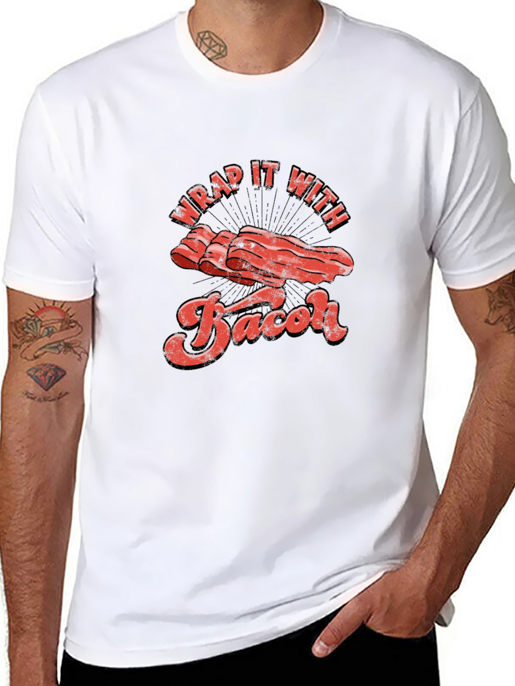 Wrap It With Bacon Graphic T-Shirt