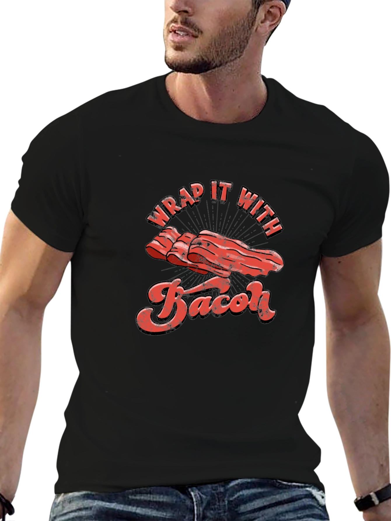 Wrap It With Bacon Graphic T-Shirt