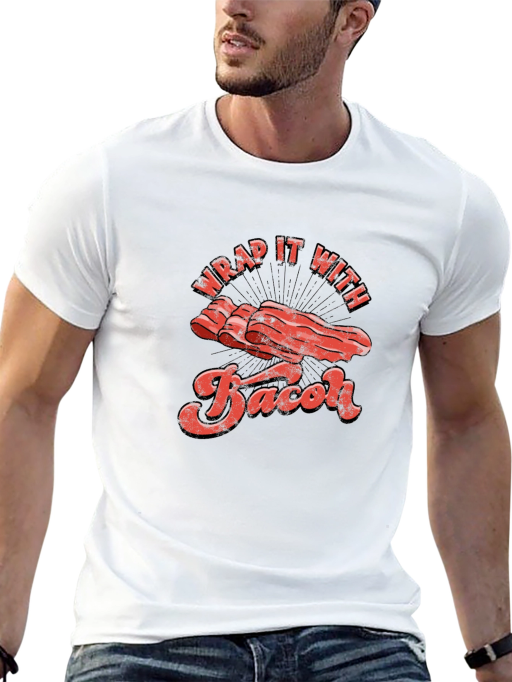 Wrap It With Bacon Graphic T-Shirt
