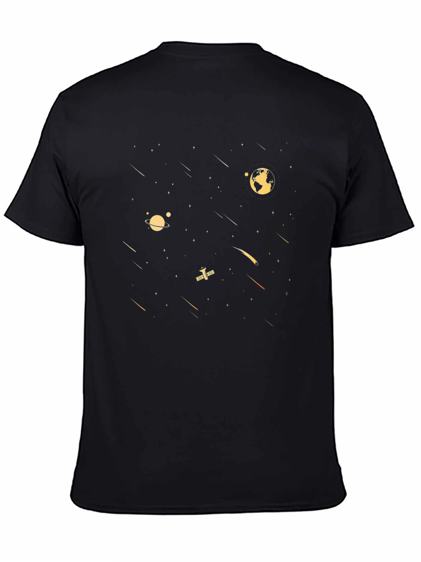 Space Galaxy Graphic Tee - Black