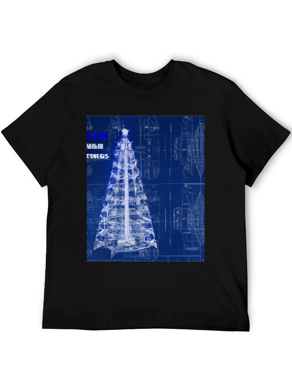 Blueprint Christmas Tree Graphic Tee