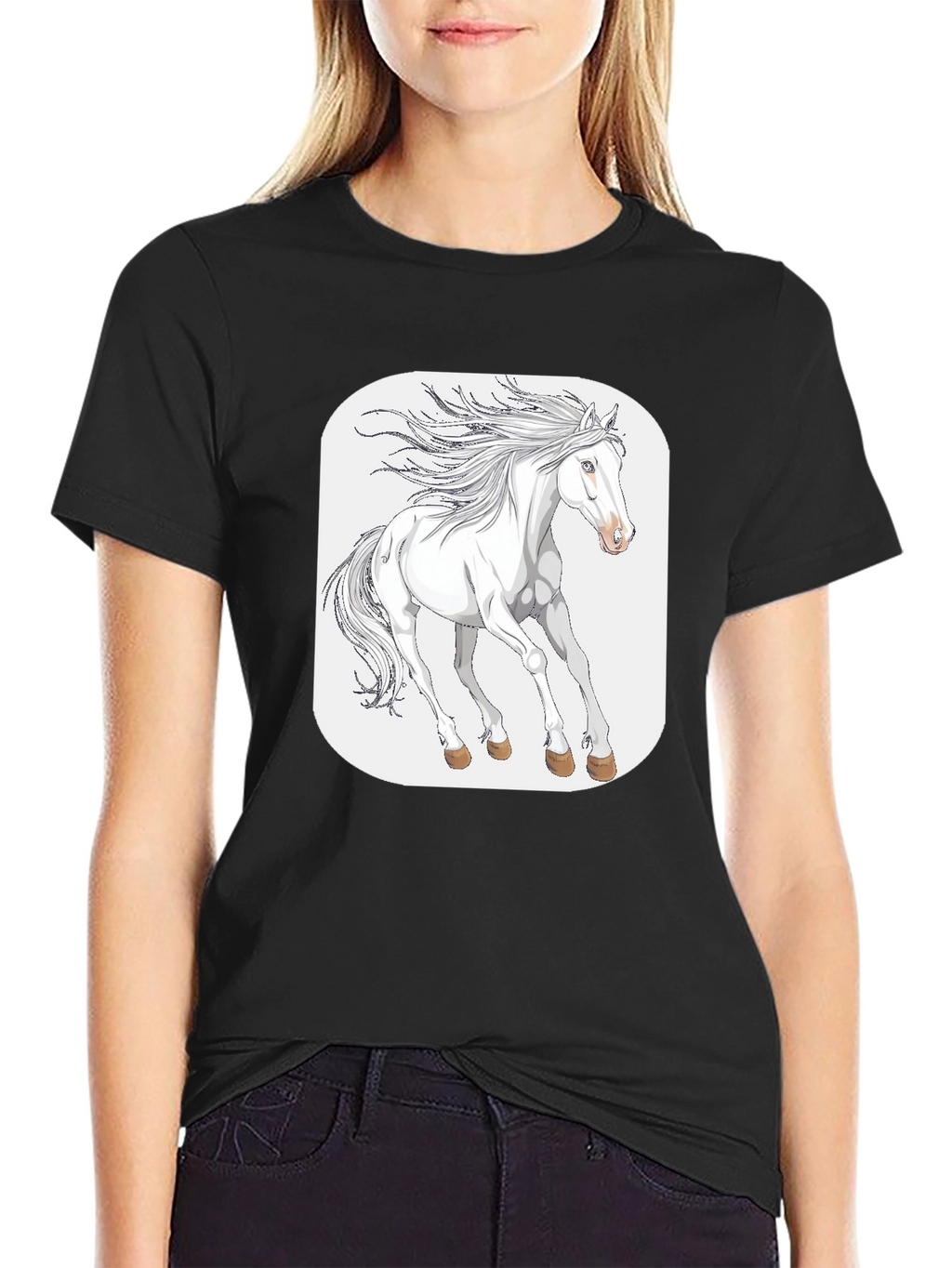 White Horse Graphic Tee - Stylish Comfort
