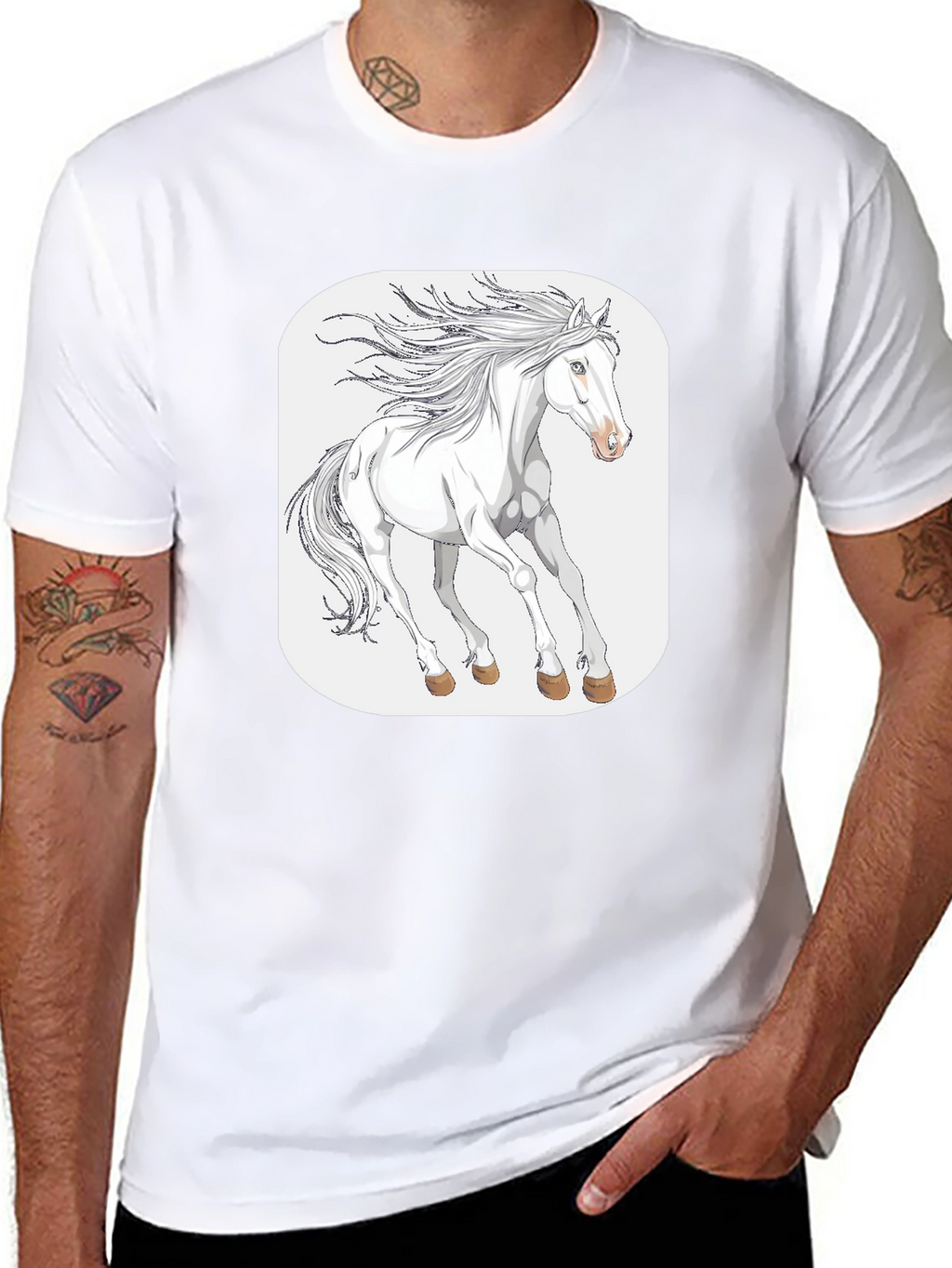 White Horse Graphic Tee - Stylish Comfort