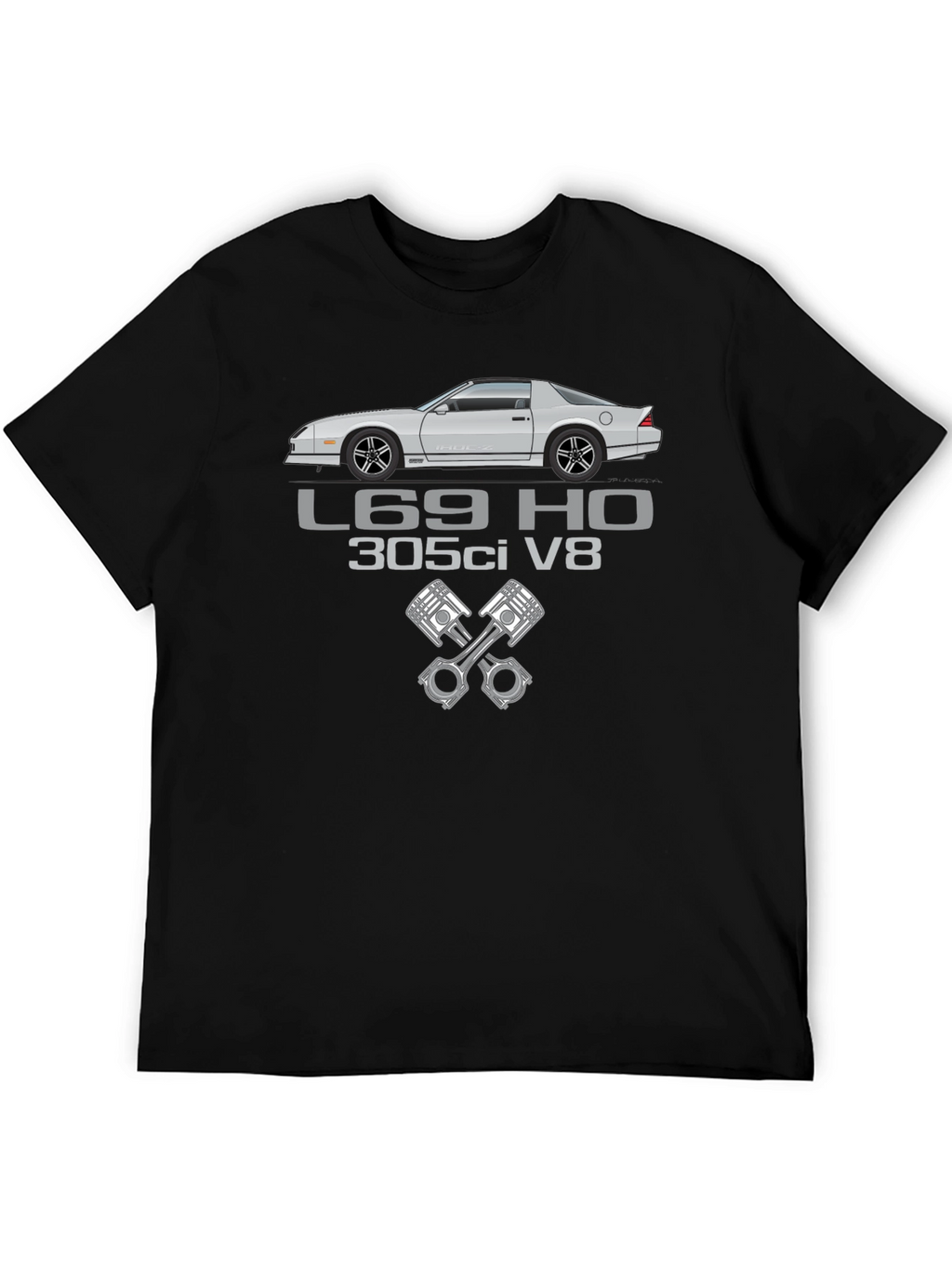 Camaro L69 HO 305ci V8 Black T-Shirt