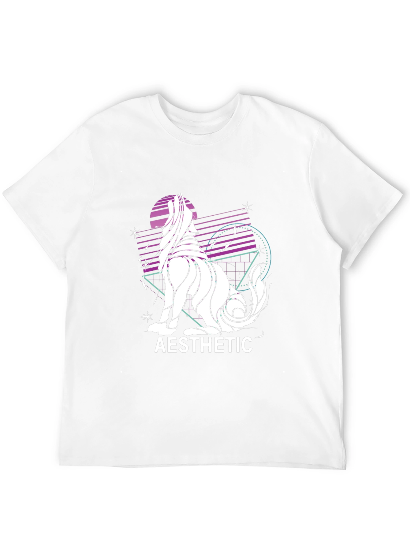 Aesthetic Wolf Graphic Print Black T-Shirt