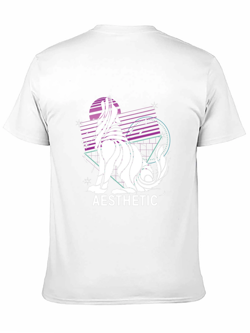 Aesthetic Wolf Graphic Print Black T-Shirt