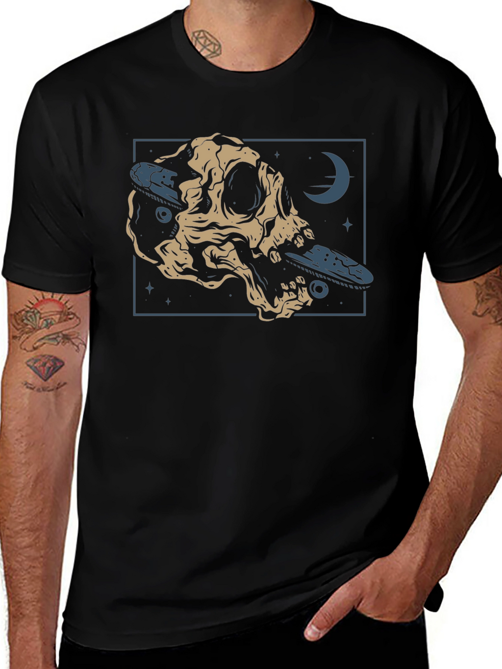 Skate Skull Graphic Tee - Edgy Style