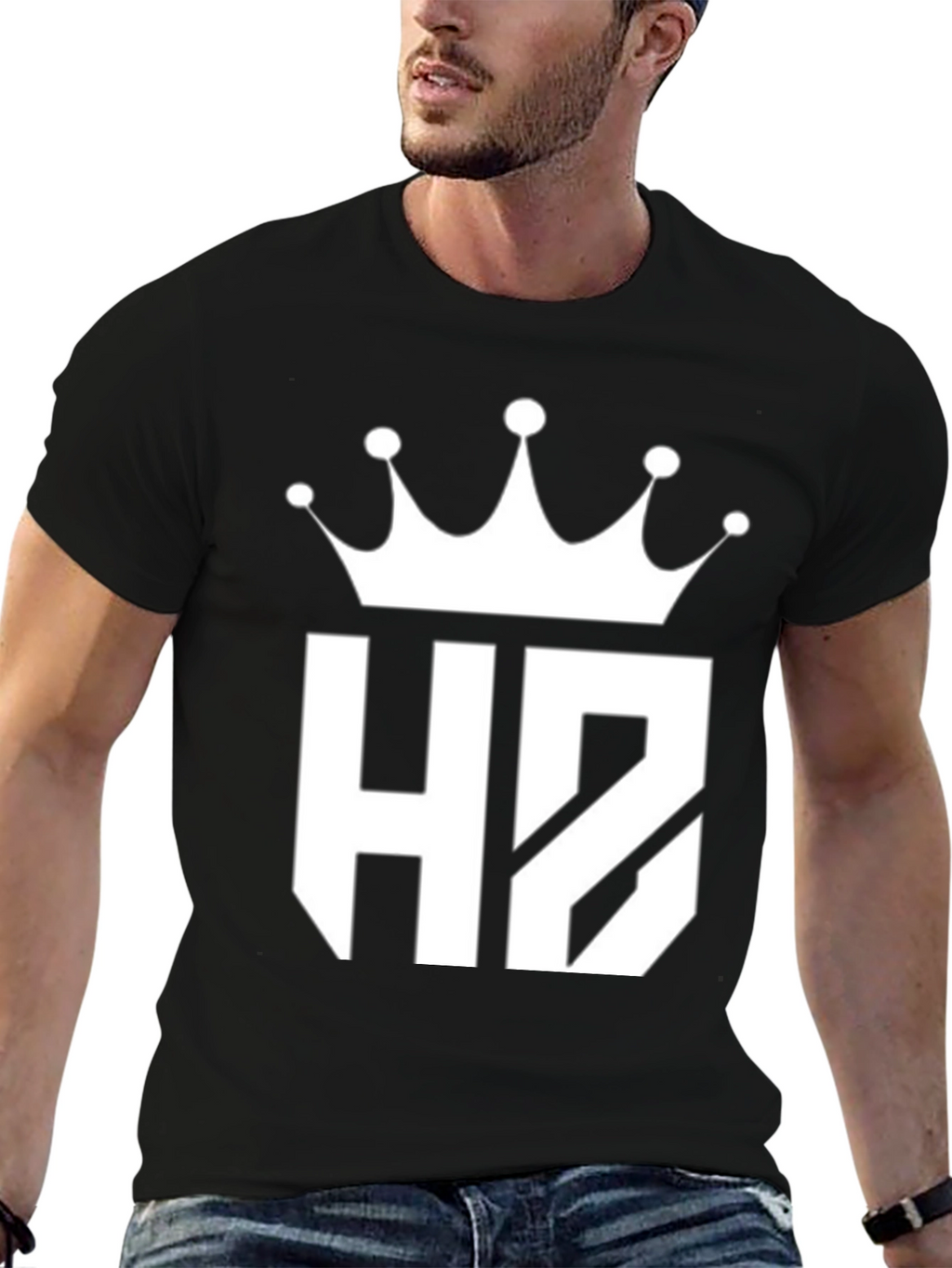 King HZ Black Graphic Tee - Modern Casual Style