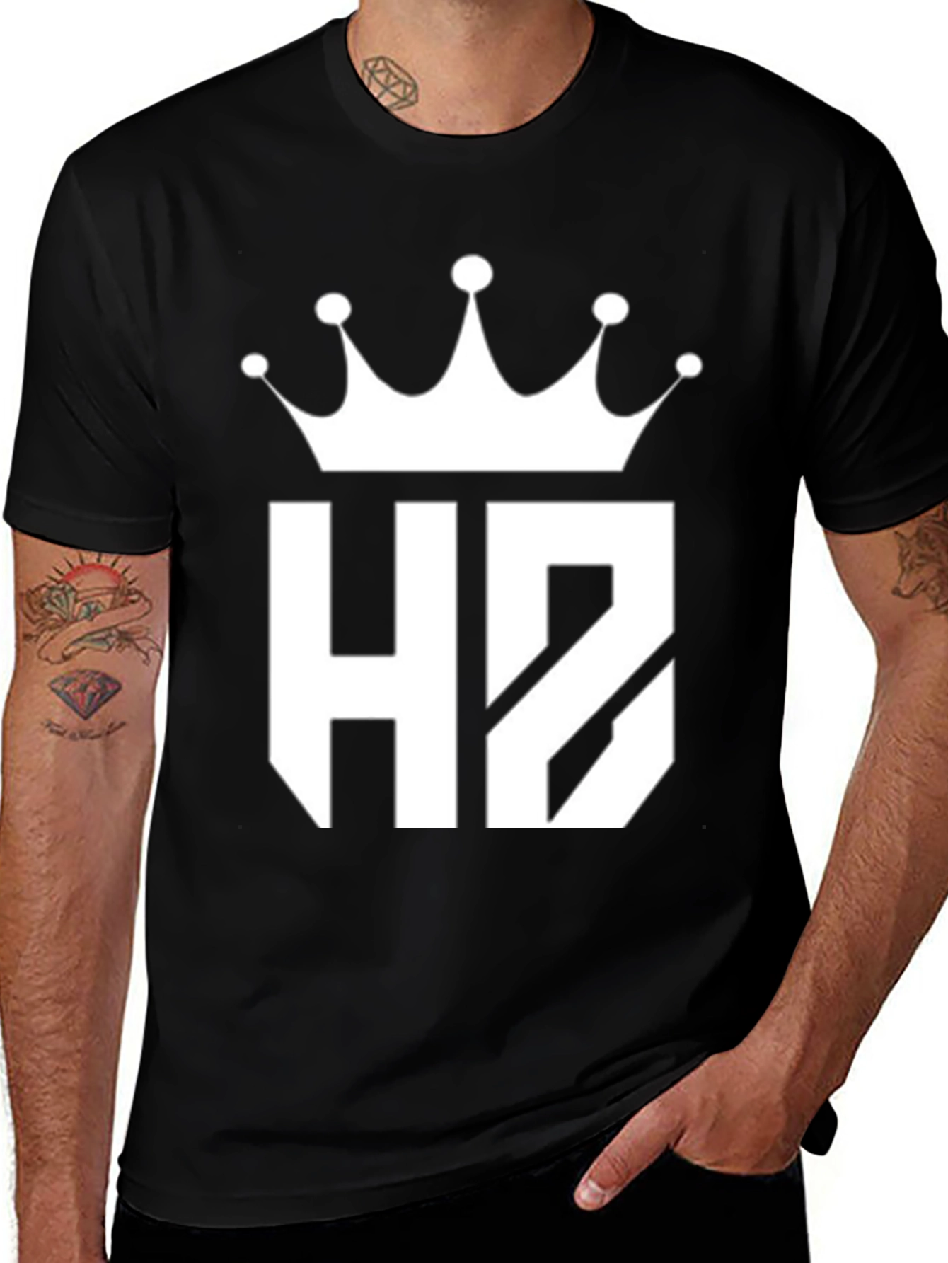 King HZ Black Graphic Tee - Modern Casual Style
