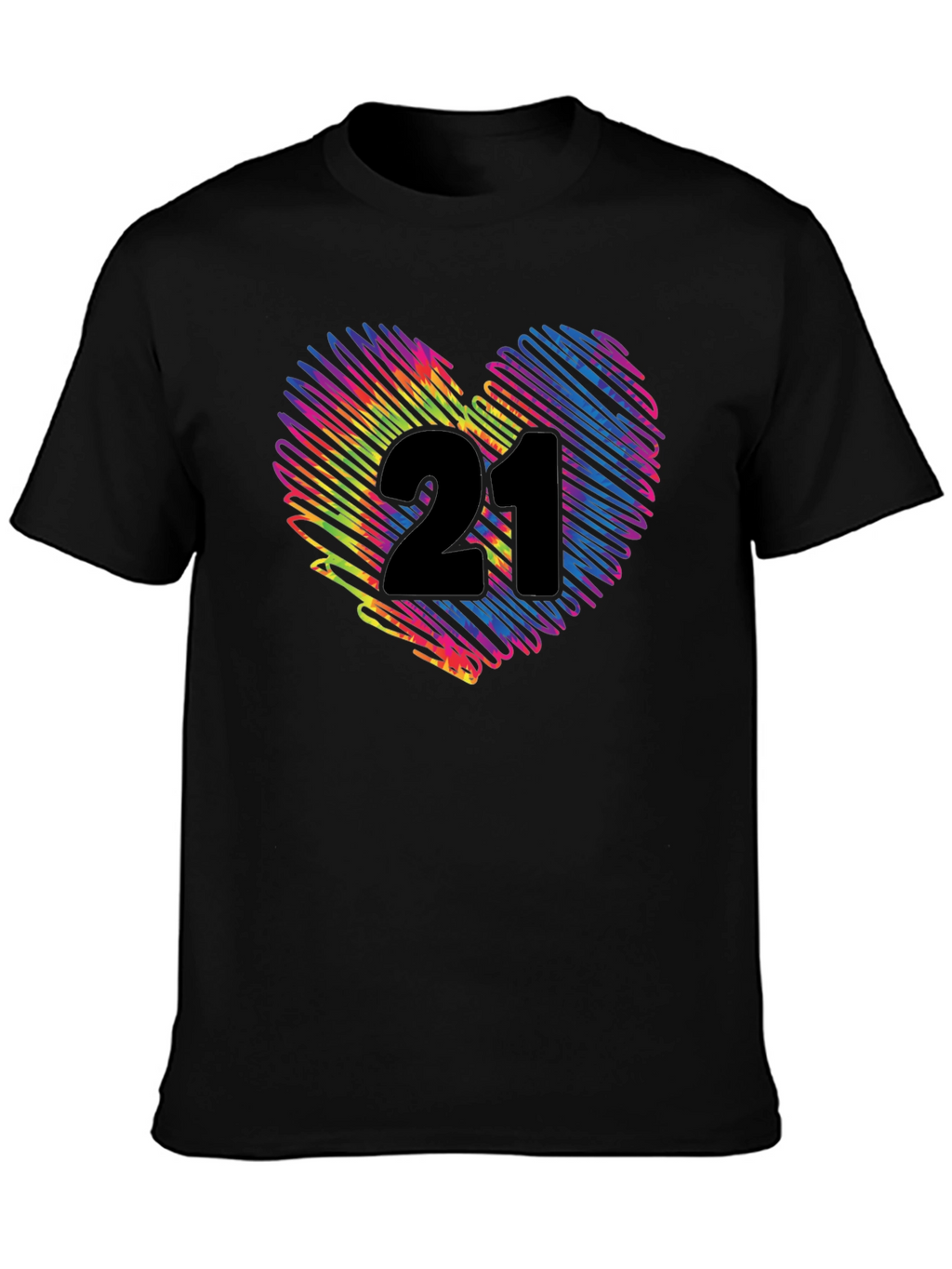 Rainbow 21st Birthday Heart T-Shirt
