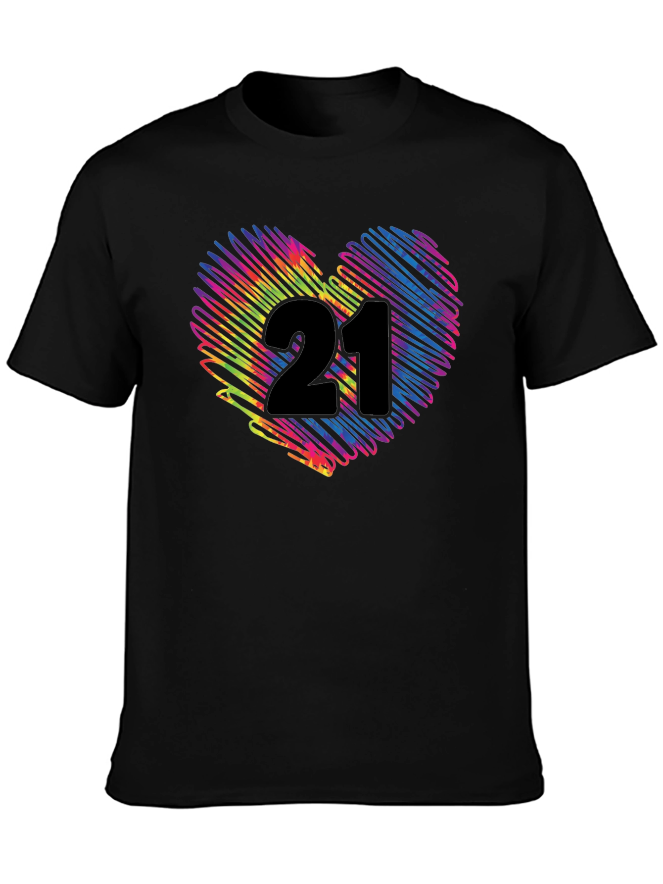 Rainbow 21st Birthday Heart T-Shirt