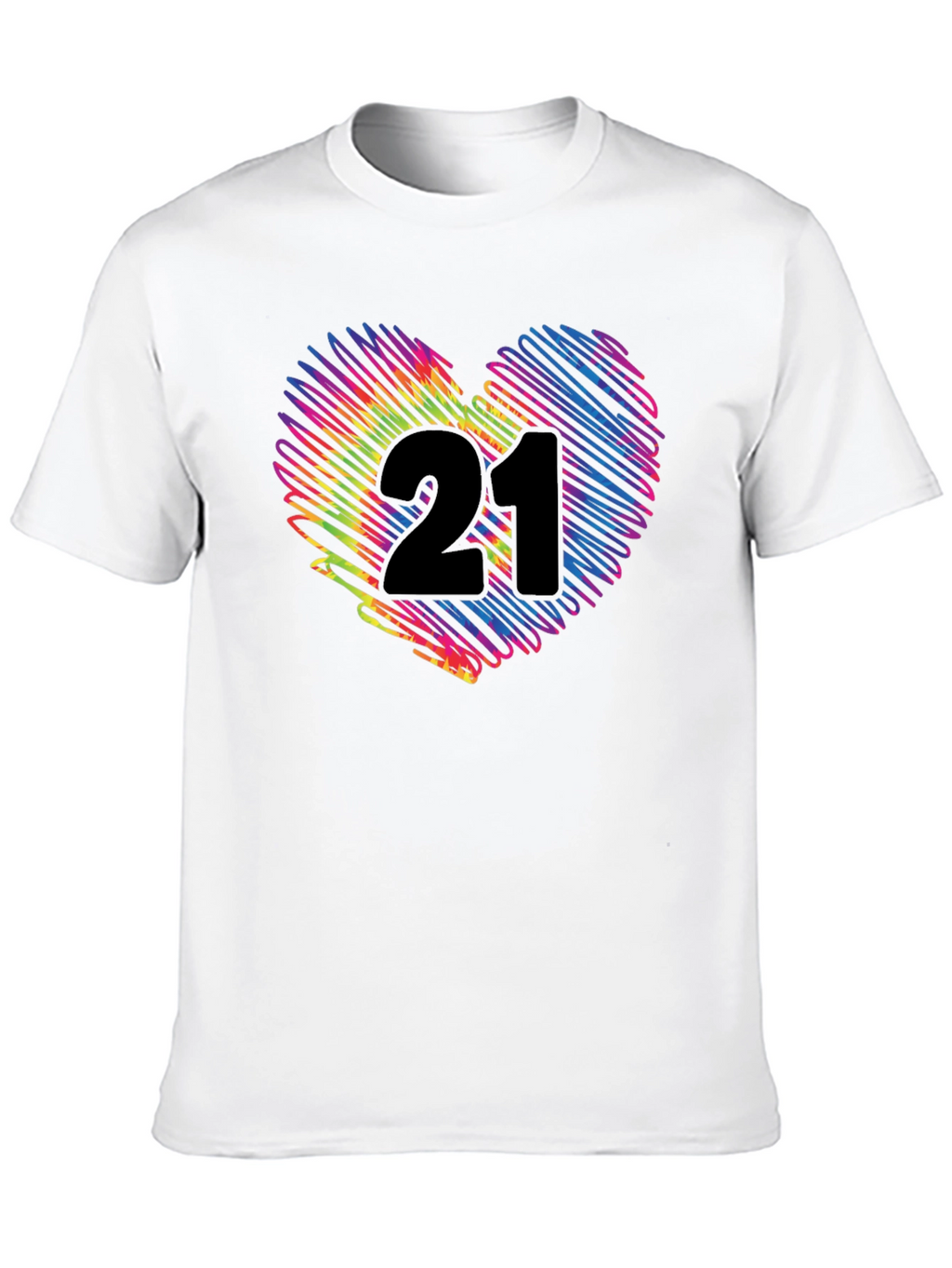 Rainbow 21st Birthday Heart T-Shirt