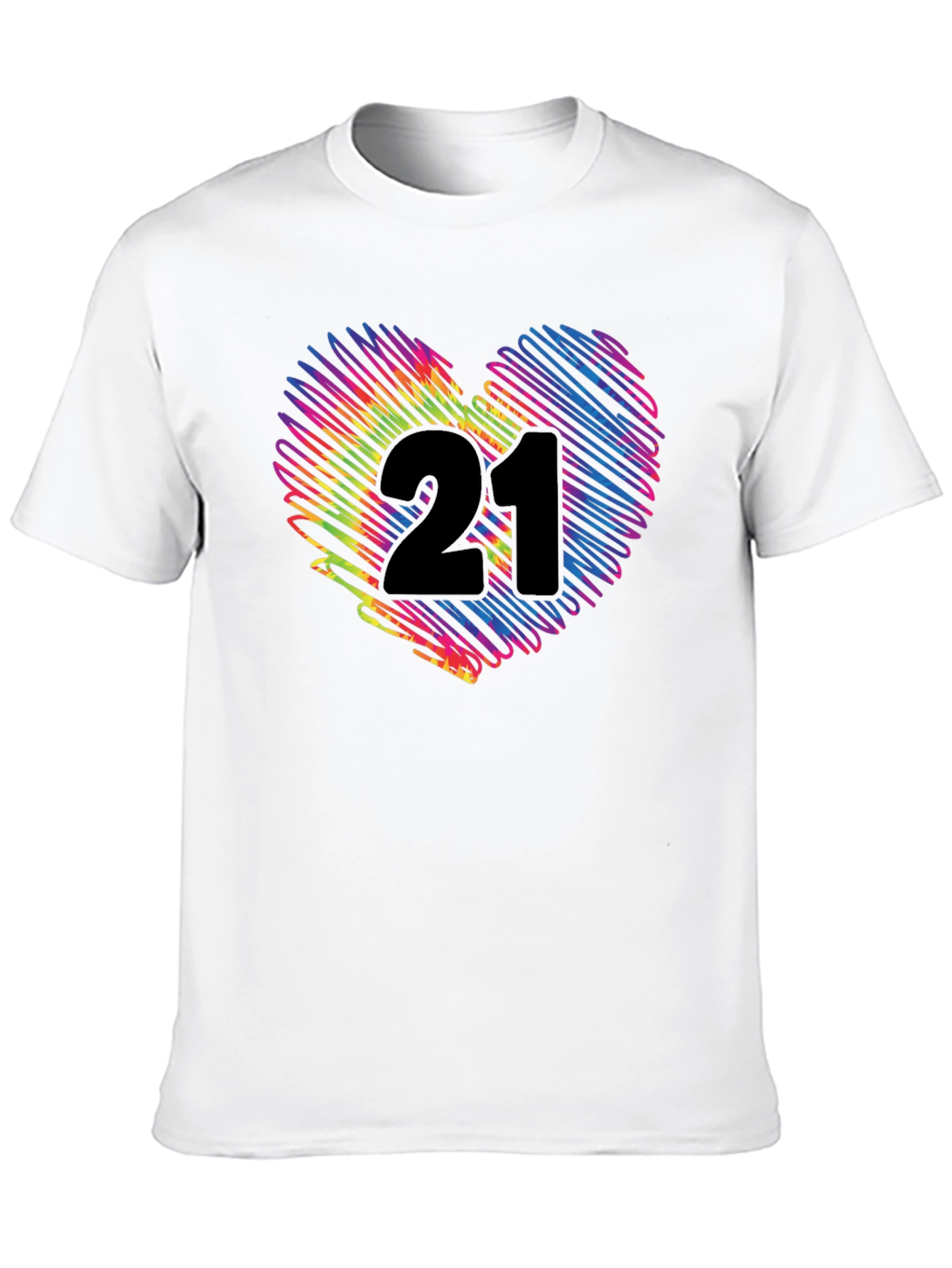 Rainbow 21st Birthday Heart T-Shirt
