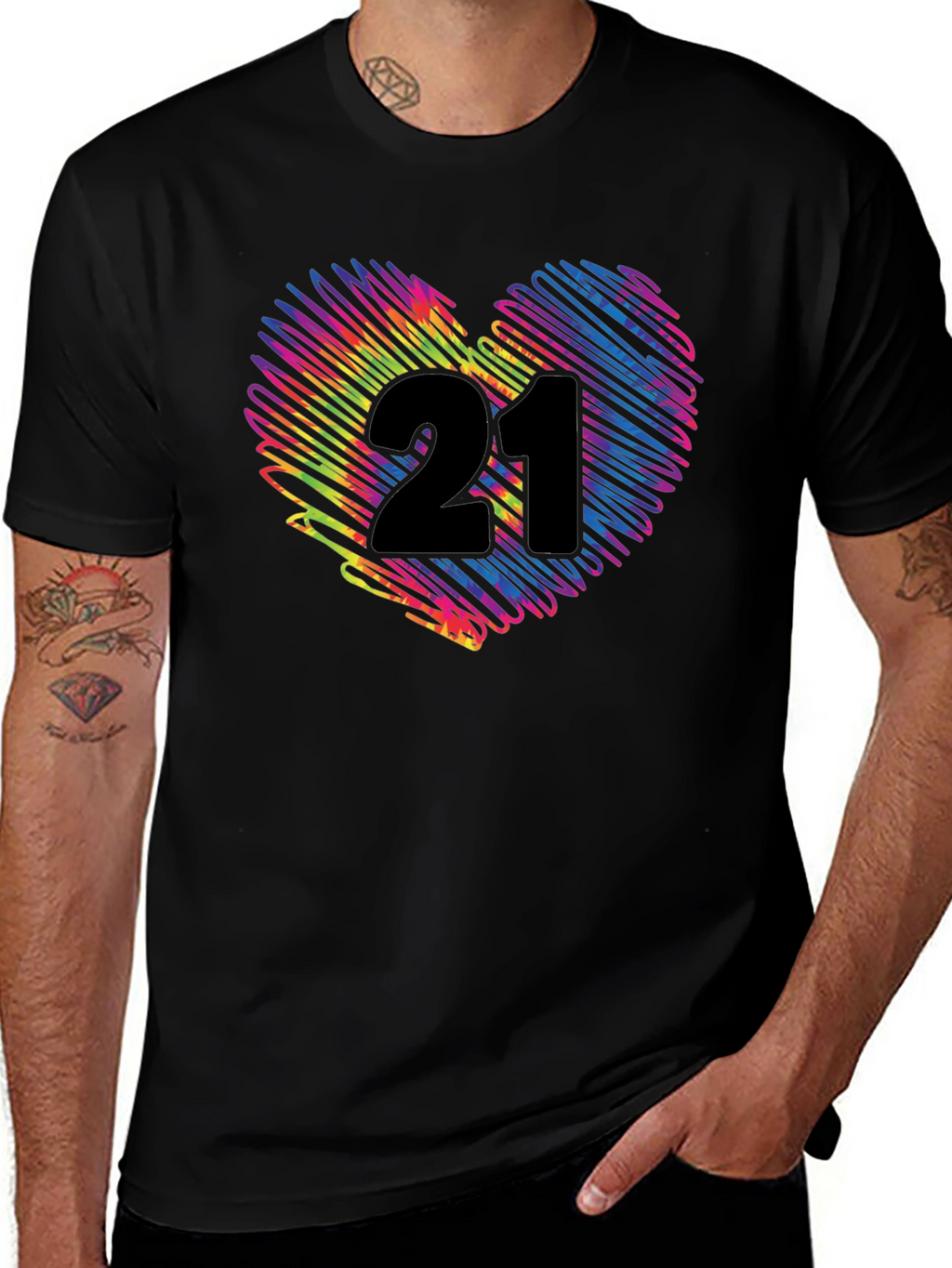 Rainbow 21st Birthday Heart T-Shirt