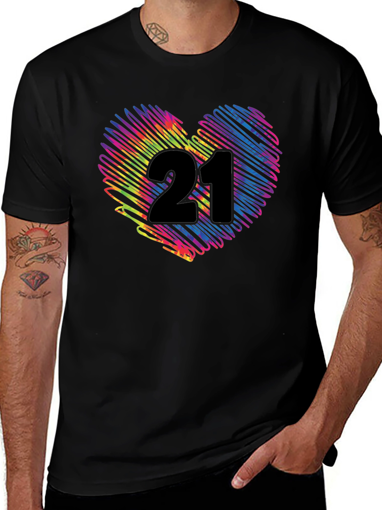 Rainbow 21st Birthday Heart T-Shirt