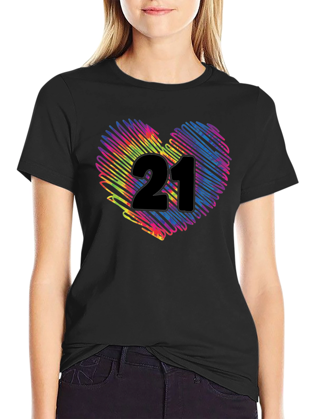 Rainbow 21st Birthday Heart T-Shirt