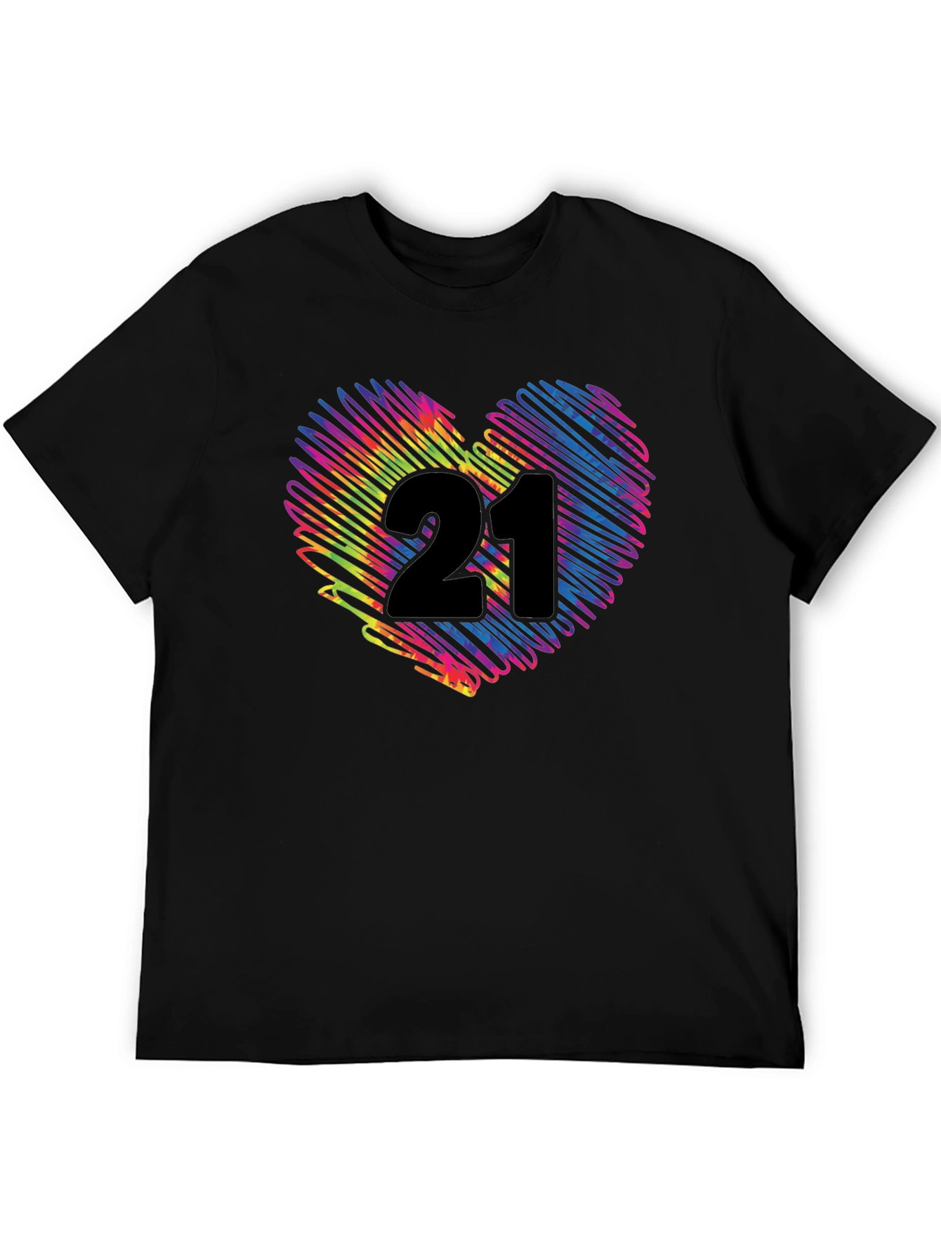 Rainbow 21st Birthday Heart T-Shirt
