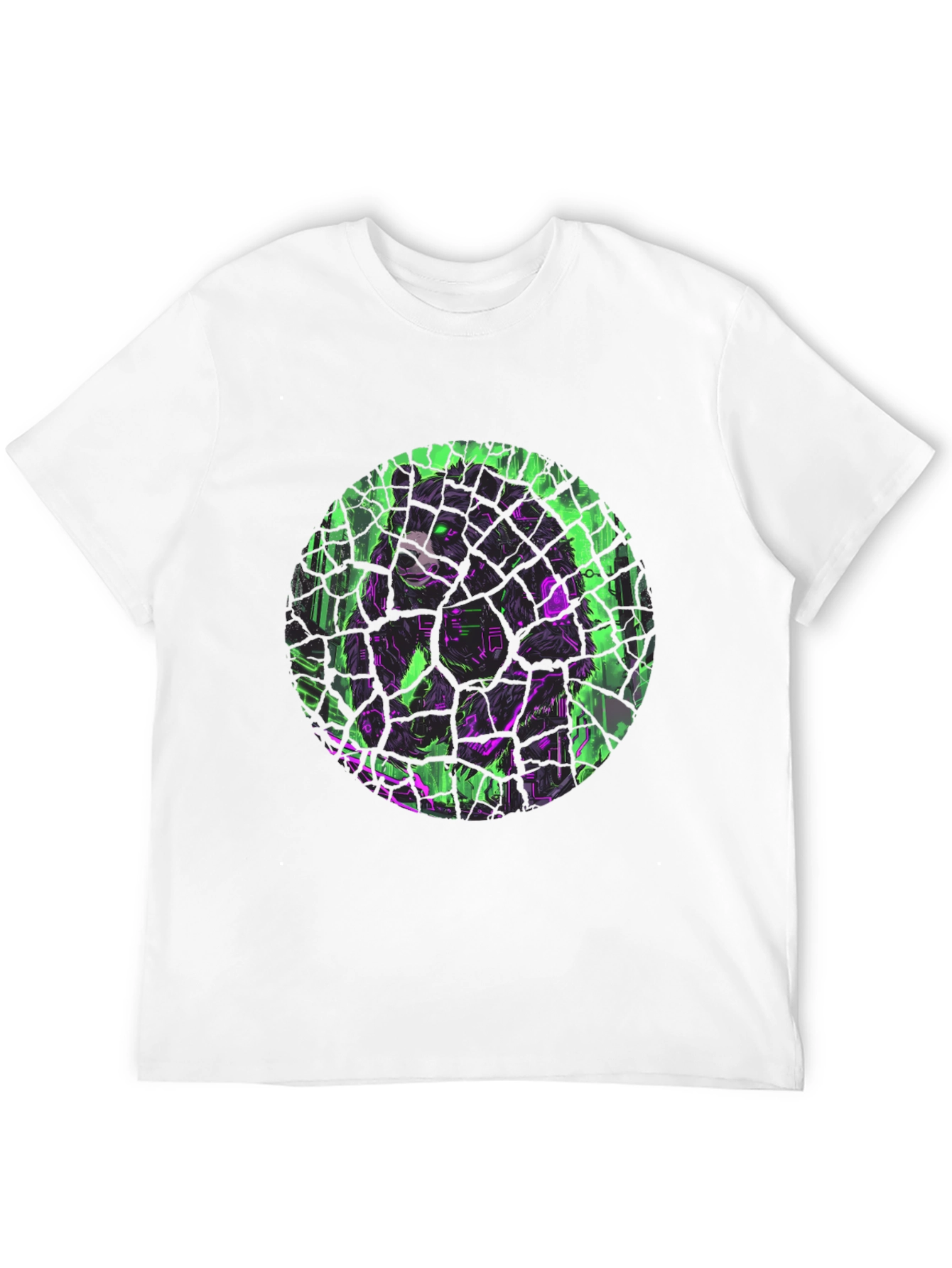 Cyber Bear Graphic Black T-Shirt