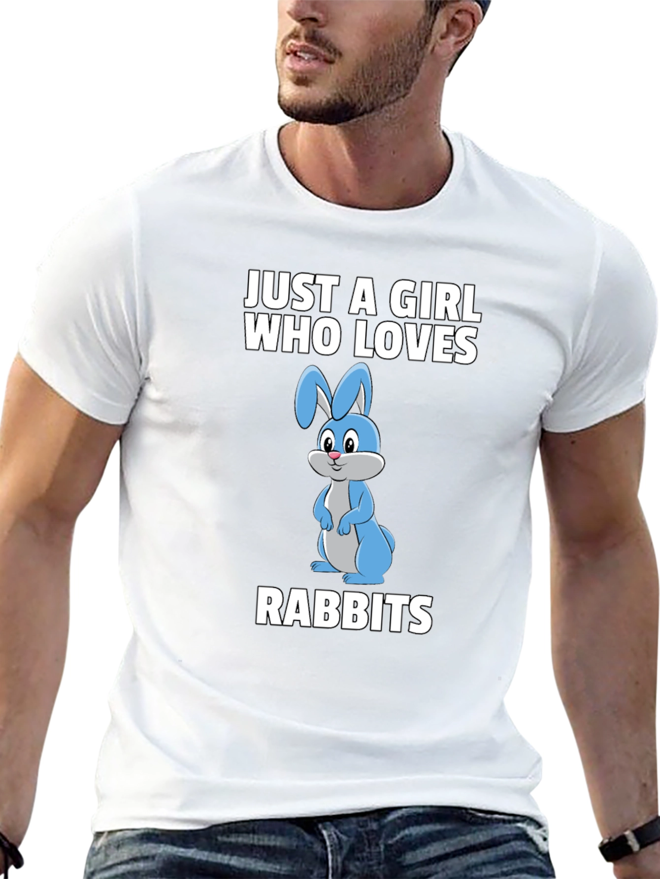 Just a Girl Who Loves Rabbits Graphic T-Shirt