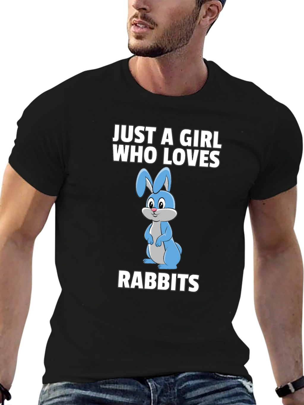 Just a Girl Who Loves Rabbits Graphic T-Shirt