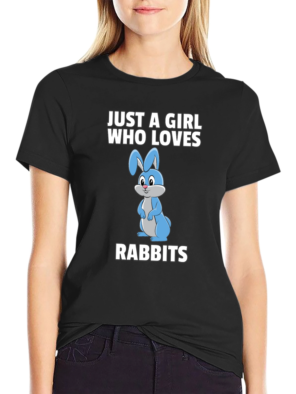 Just a Girl Who Loves Rabbits Graphic T-Shirt