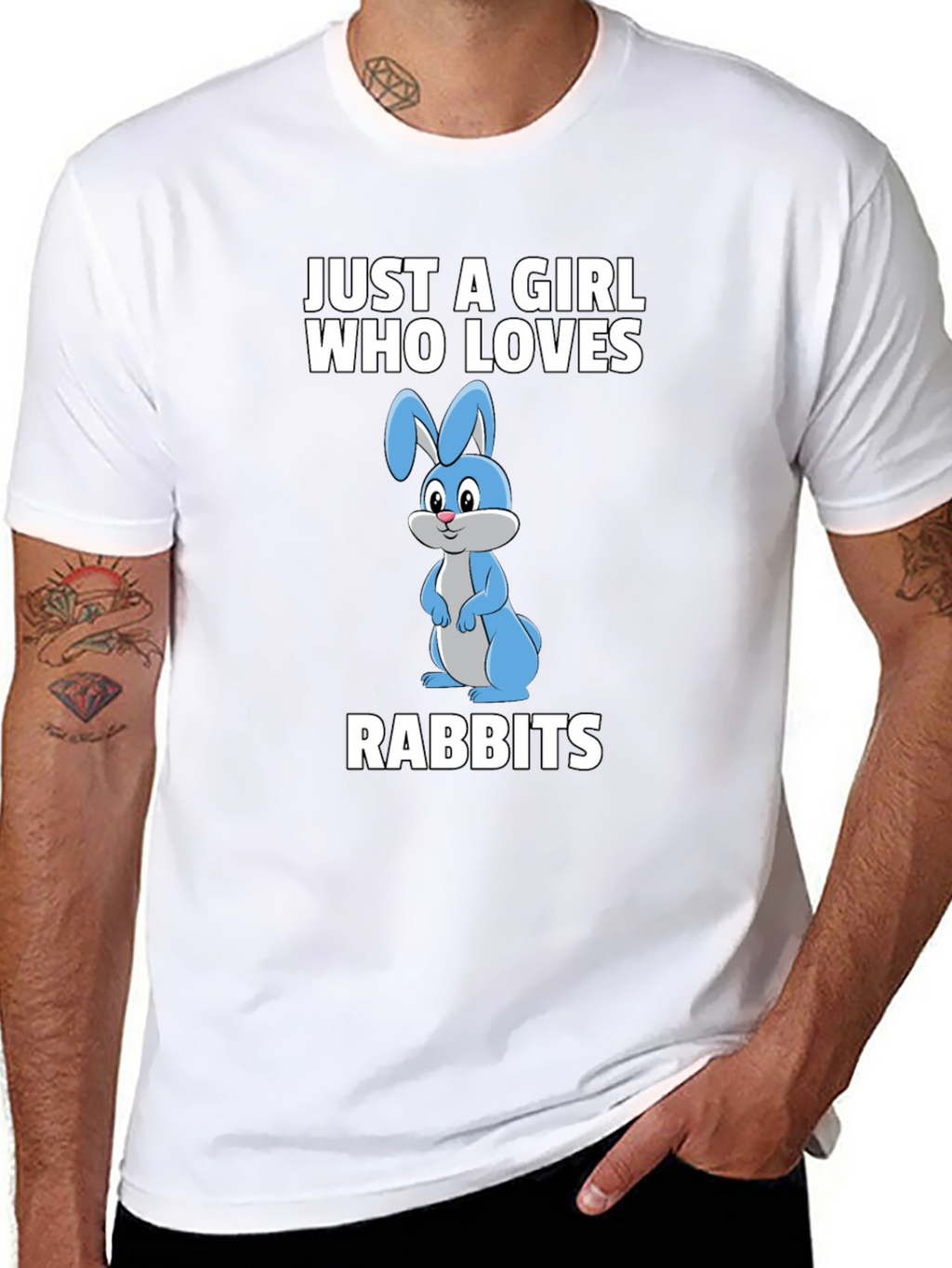 Just a Girl Who Loves Rabbits Graphic T-Shirt