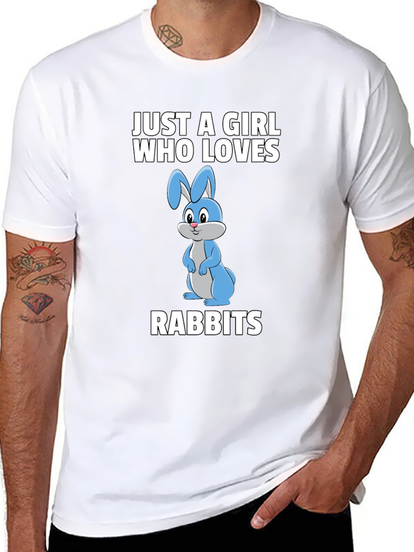 Just a Girl Who Loves Rabbits Graphic T-Shirt