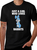 Just a Girl Who Loves Rabbits Graphic T-Shirt