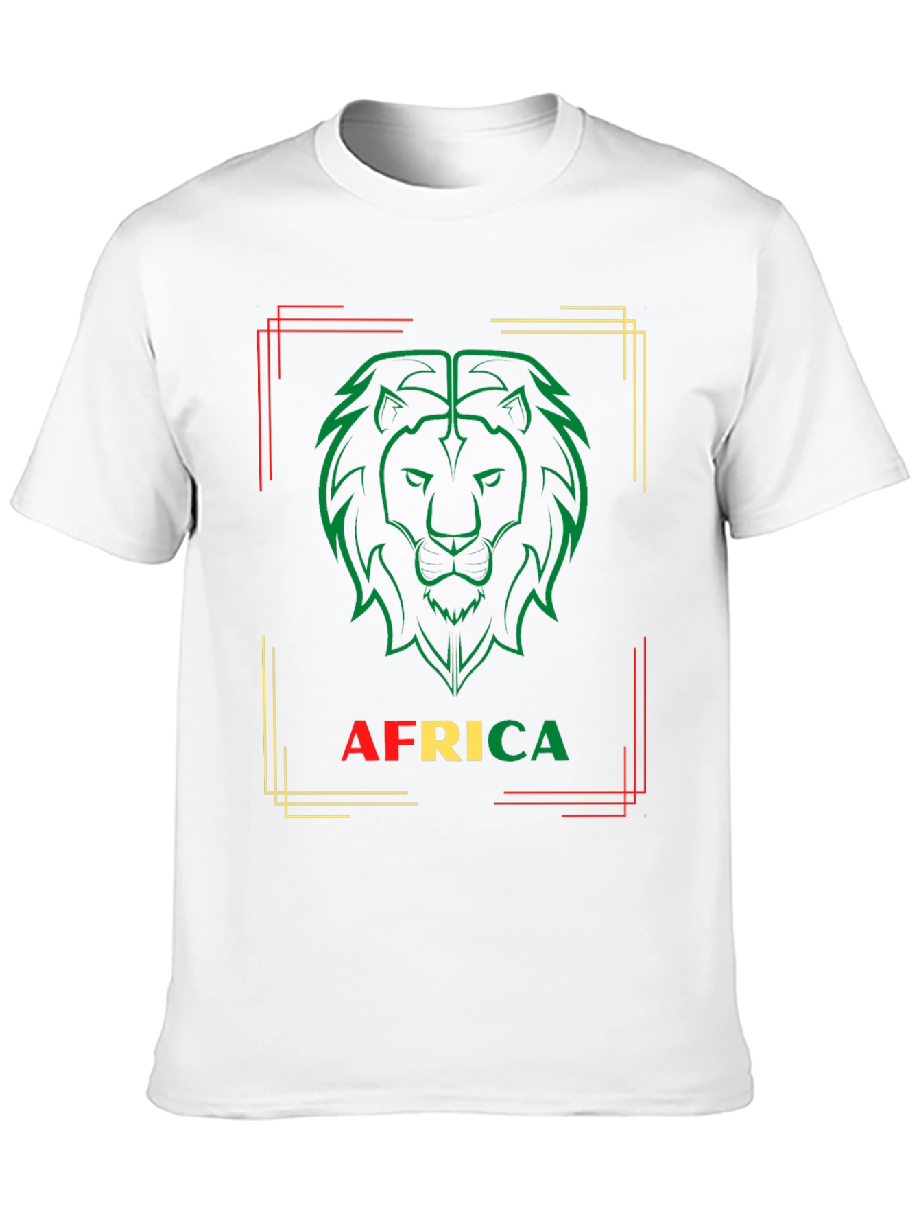 Africa Lion Graphic Tee - Black Crew Neck T-Shirt